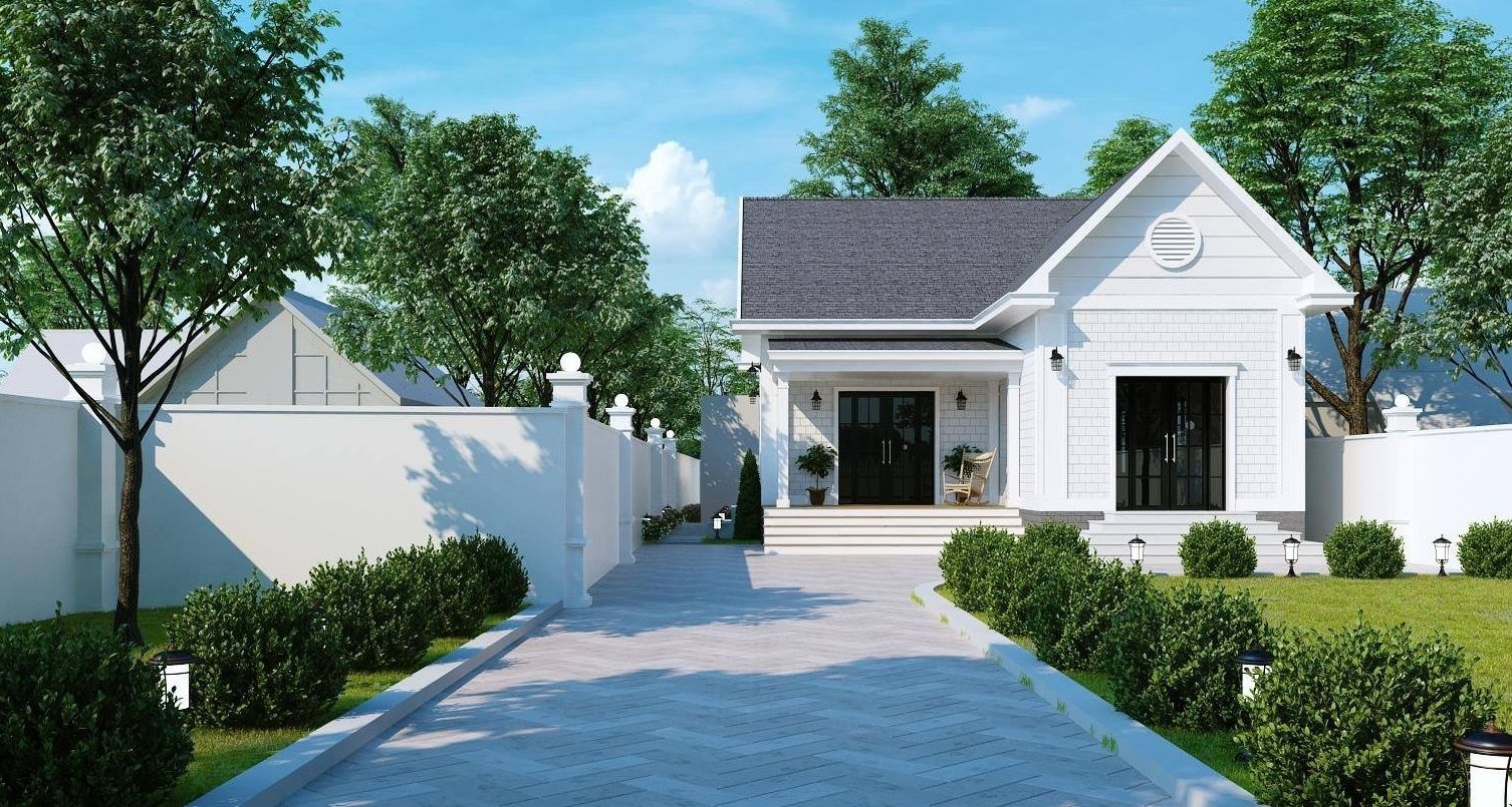 Mẫu nhà cấp 4 mái Thái chữ L