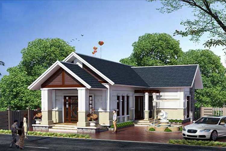Nhà mái Thái chữ L cho vùng ngoại thành