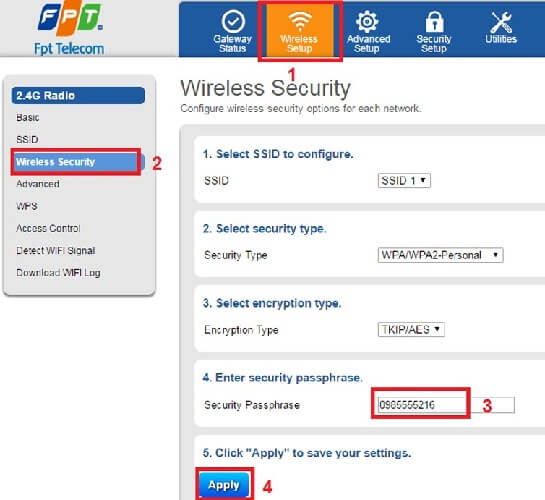Hướng dẫn cách đổi mật khẩu wifi FPT trên máy tính