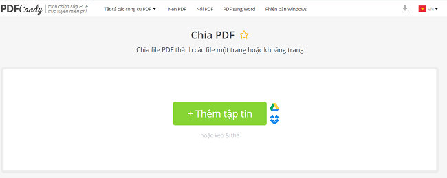 Phần mềm cắt file PDF PDFCandy