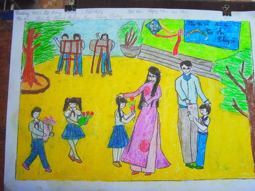 Vẽ tranh mừng Ngày Nhà giáo Việt Nam