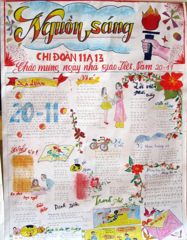 Mẫu poster đẹp ngày 20-11 chào mừng ngày nhà giáo Việt Nam