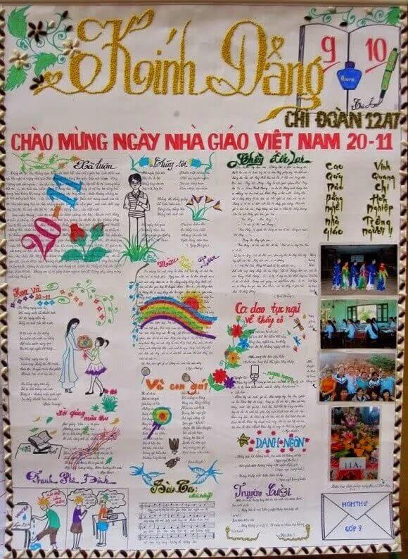 Mẫu poster đẹp ngày 20-11 chào mừng ngày nhà giáo Việt Nam