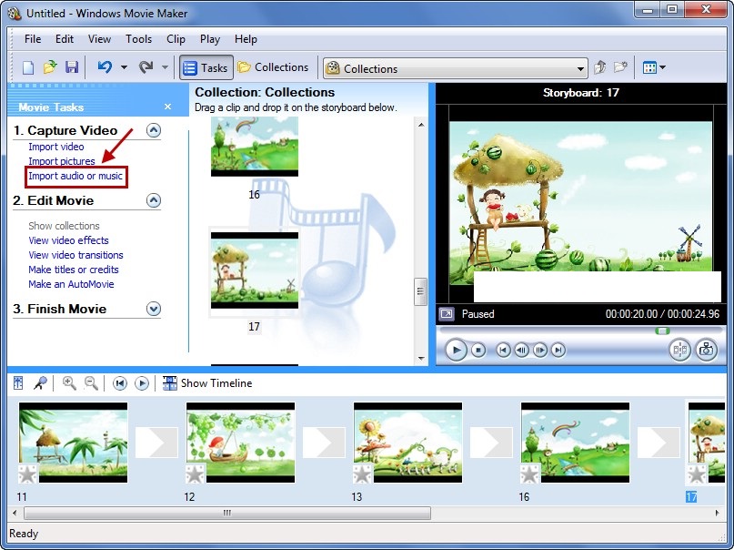 Cách ghép nhạc vào ảnh, hình trên PC với Windows Movie Maker