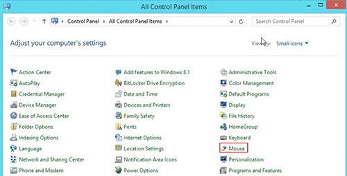 Cách chỉnh tốc độ chuột Win 8