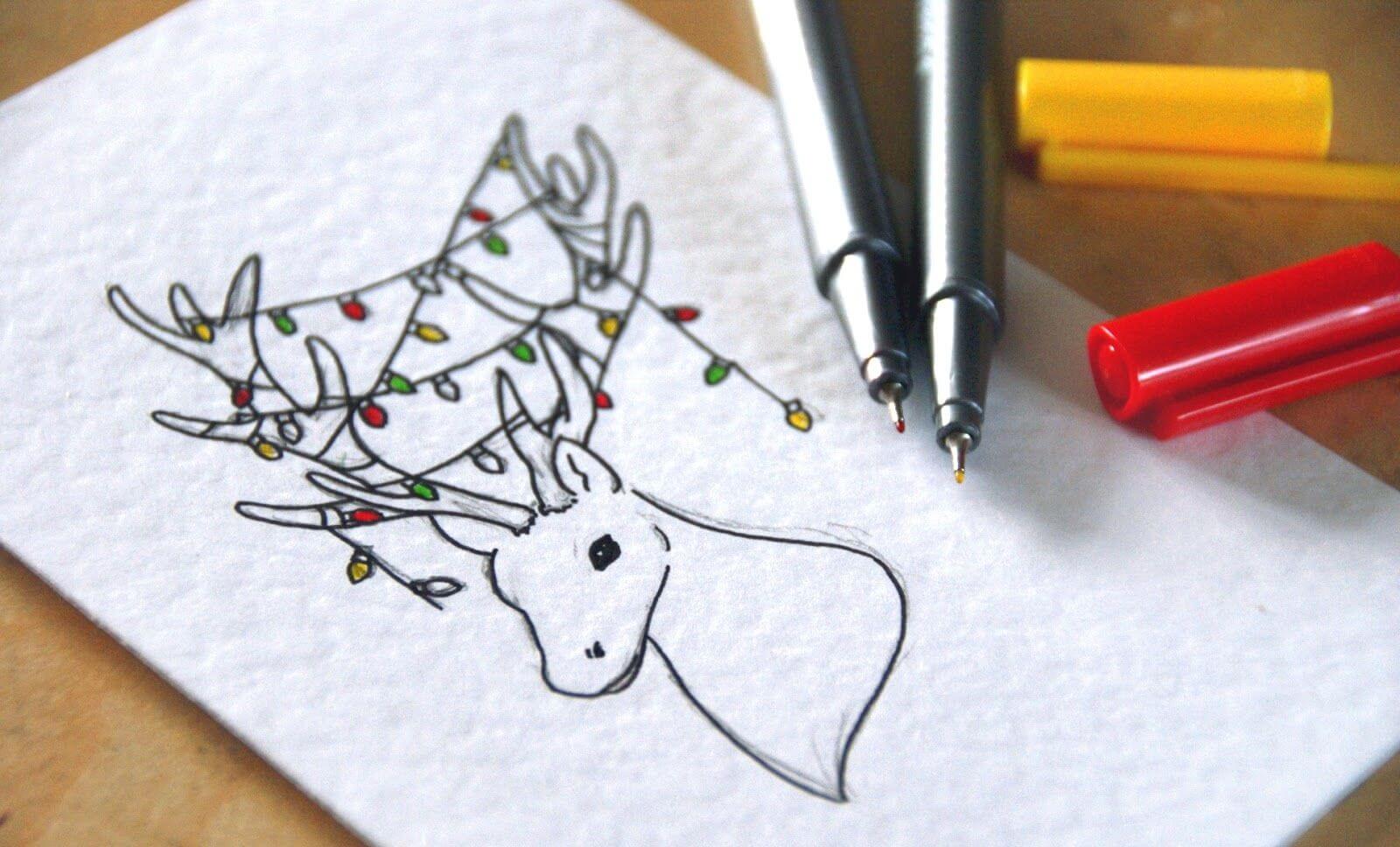 Cách vẽ thiệp Giáng Sinh đơn giản, đẹp mừng lễ Noel 