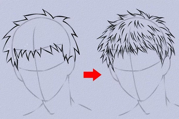 Cách vẽ tóc anime nam