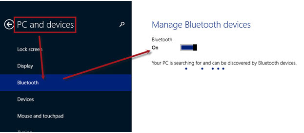 Cách tắt, mở Bluetooth Win 8