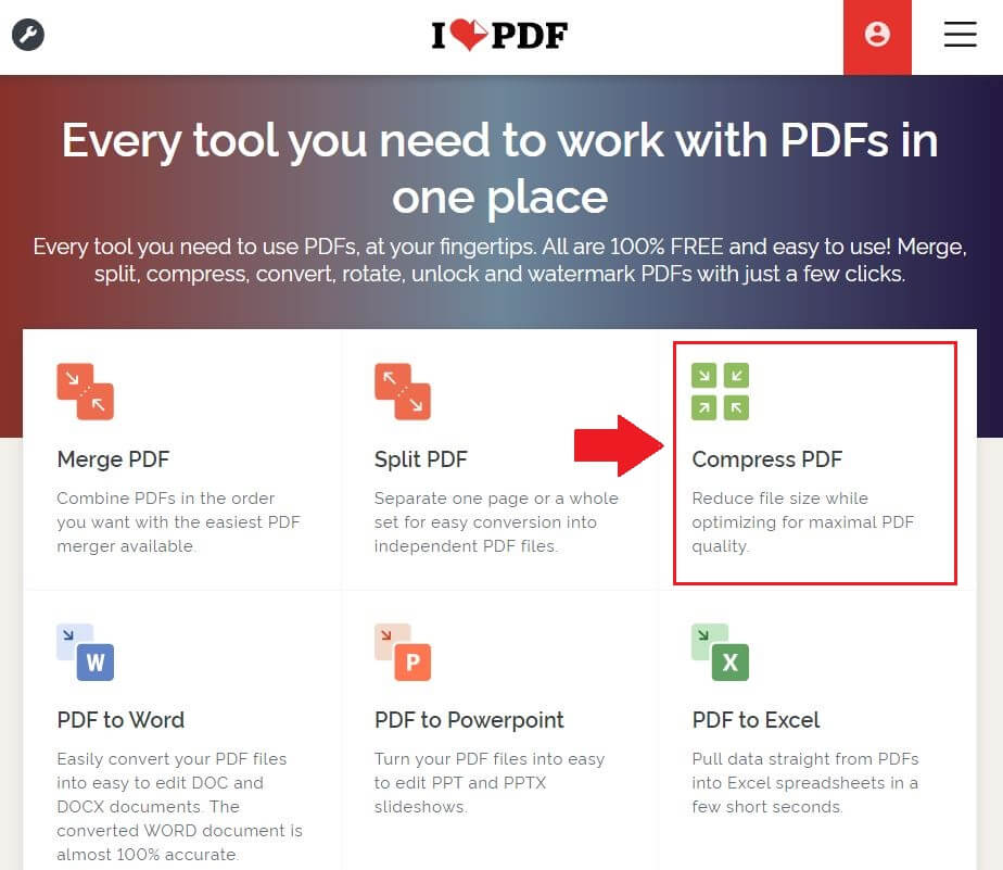 Cách giảm dung lượng file PDF online với iLovePDF