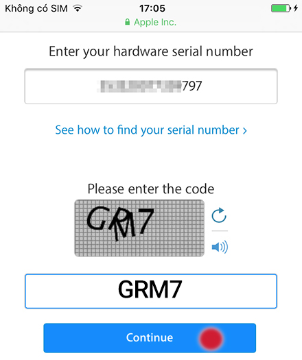 Nhập số IMEI