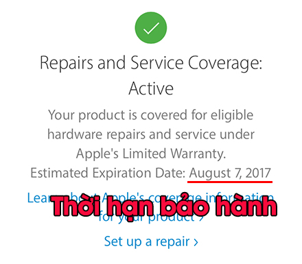 Thời hạn bảo hành phần cứng iPhone