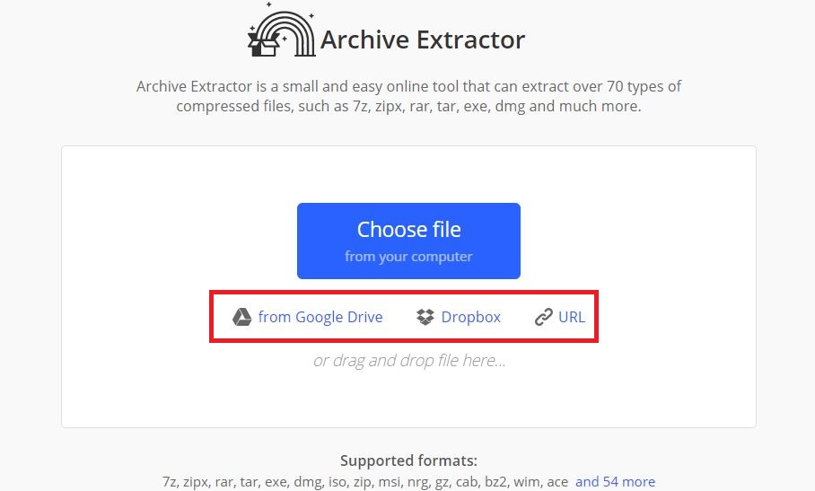 Cách nén và giải nén file online với phần mềm Archive Extractor Online