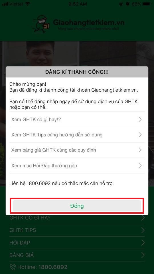 Cách đăng ký đơn hàng trên app GHTK