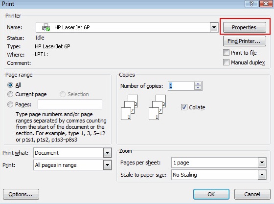 Cách tự động in 2 mặt trong Word 2007