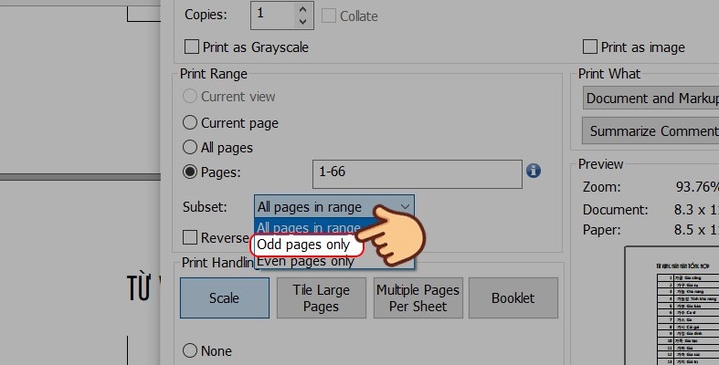 Cách in 2 trang chẵn lẻ trong PDF