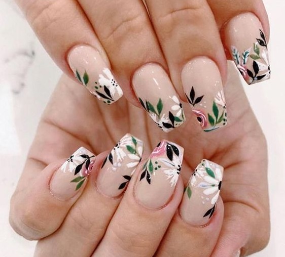 Các mẫu vẽ Móng tay giả nail box Vạn An bộ 24 móng kèm phụ kiện nail giả  ngắn dài nhọn đẹp  Shopee Việt Nam