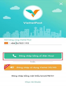 Đăng ký, đăng nhập ứng dụng ViettelPost bằng điện thoại