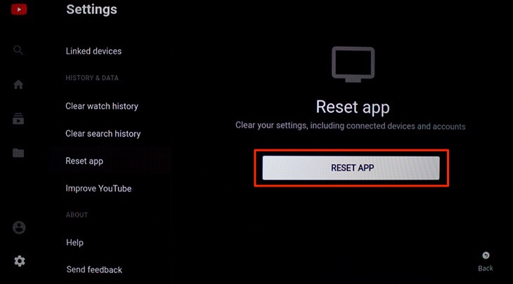 Cách thiết lập lại ứng dụng YouTube trên tivi TCL