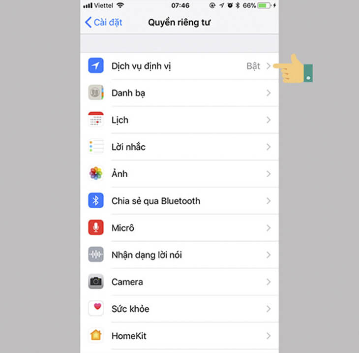Cách cài đặt định vị iPhone