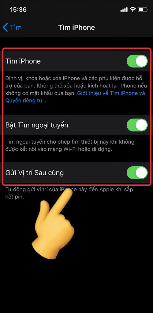 Cách bật chế độ Find my iPhone