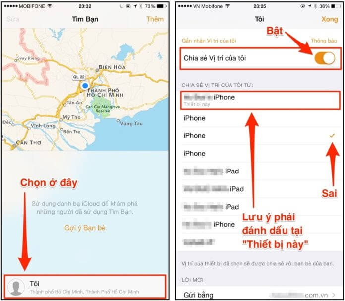Định vị iPhone của người khác