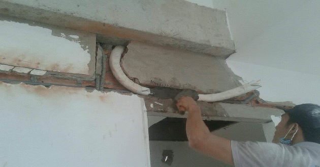 cách đi ống đồng máy lạnh âm tường