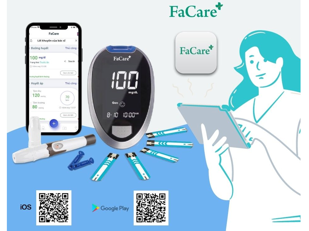 Máy đo đường huyết 5 trong 1 FaCare TD-4216&FC-M168 có kết nối bluetooth