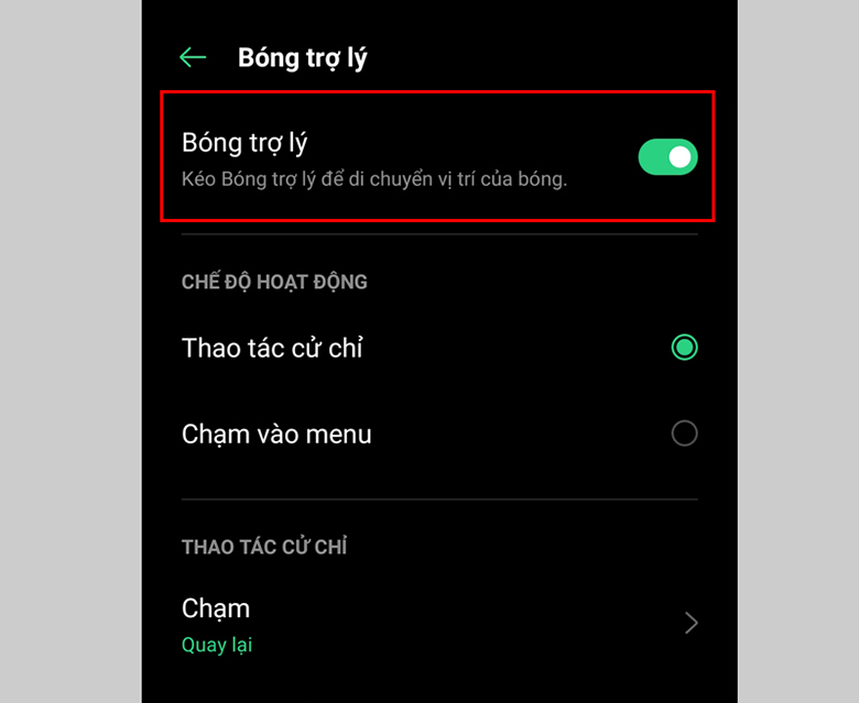 Chụp màn hình sử dụng nút bóng trợ lý