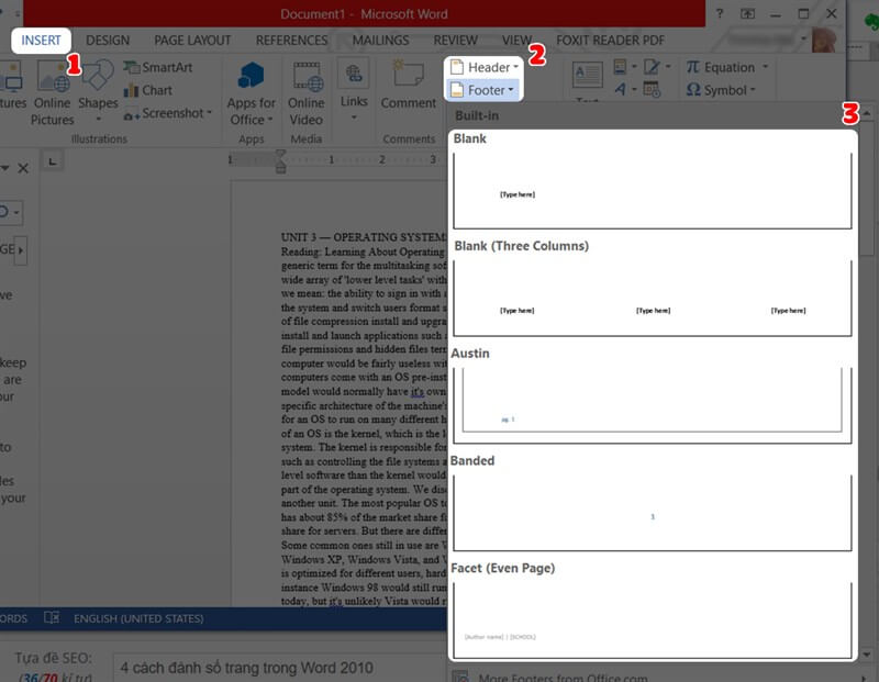 Cách đánh số trang từ trang 2 trong Word
