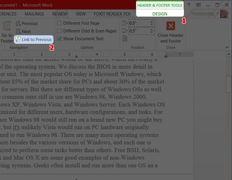 Cách đánh số trang từ trang 2 bỏ trang đầu trong Word