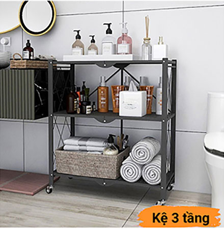 Kệ để đồ gấp gọn đa năng sơn tĩnh điện cao cấp 3 tầng Vando