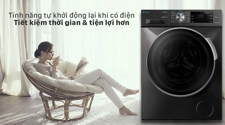 Máy giặt Casper được tích hợp tính năng tự động khởi động lại khi có điện