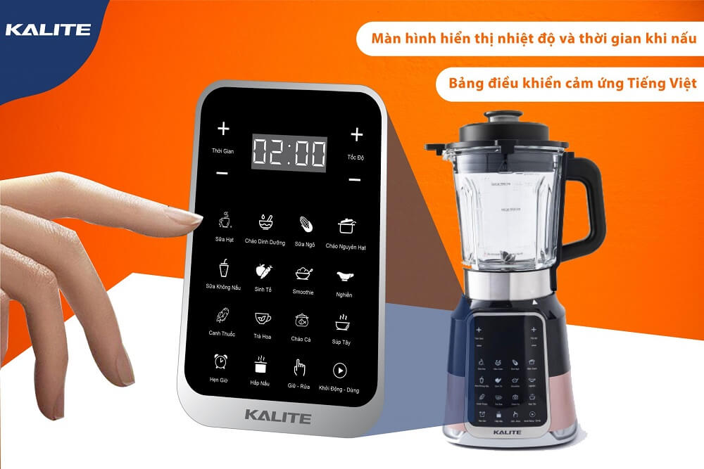 Máy làm sữa hạt Kalite có màn hình dễ sử dụng