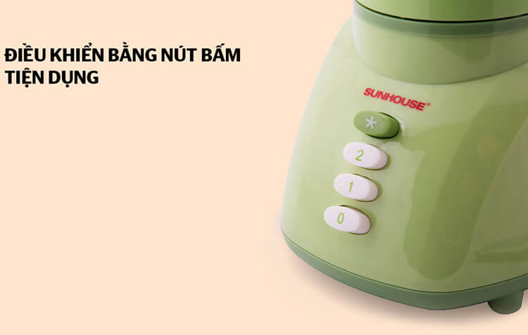 Máy xay sinh tố Sunhouse SHD5112 có nút bấm điều khiển dễ dàng