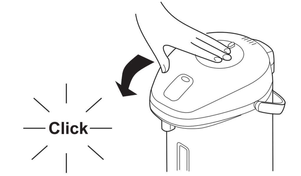 Đậy nắp chuẩn khi có tiếng click vang lên