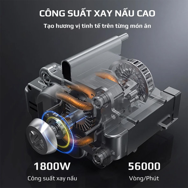 động cơ 800W cho khả năng xay vượt trội