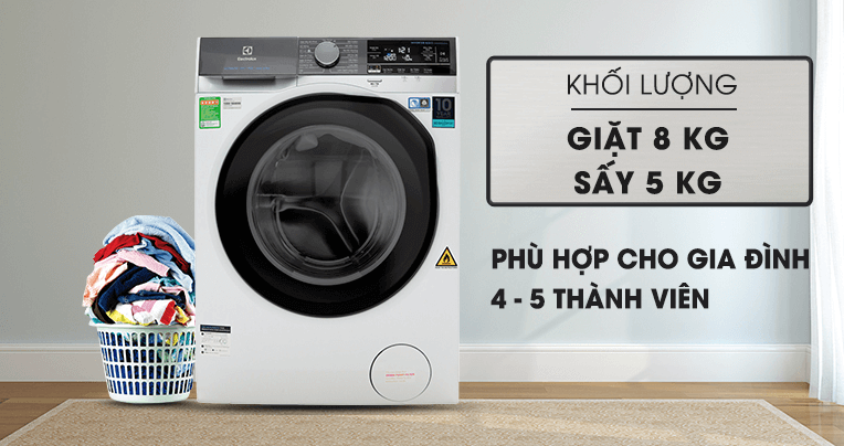 Máy giặt sấy khô không cần phơi Electrolux EWW8023AEWA