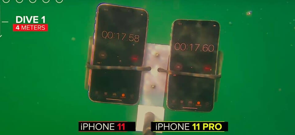 Thí nghiệm về khả năng chống nước của iPhone 11, iPhone 11 Pro