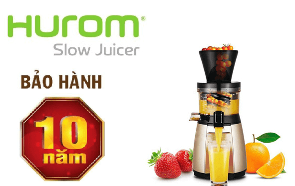 Máy ép chậm Hurom có thời gian bảo hành lên tới 10 năm