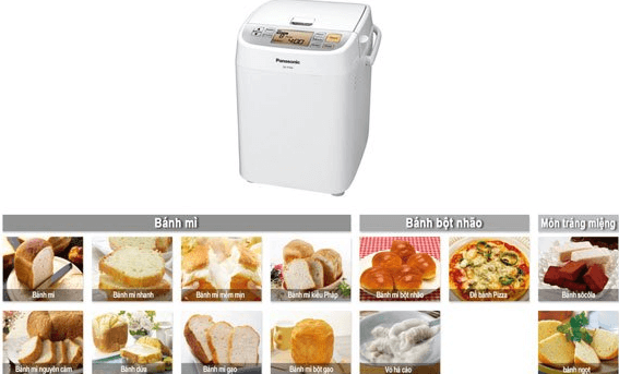 Máy làm bánh mì Panasonic SD P104WRA thiết lập 13 thực đơn