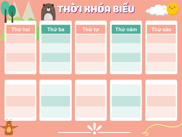 Tổng Hợp Mẫu Thời Khóa Biểu Đa Dạng Thiết Kế Trực Tuyến Miễn Phí Tại Canva