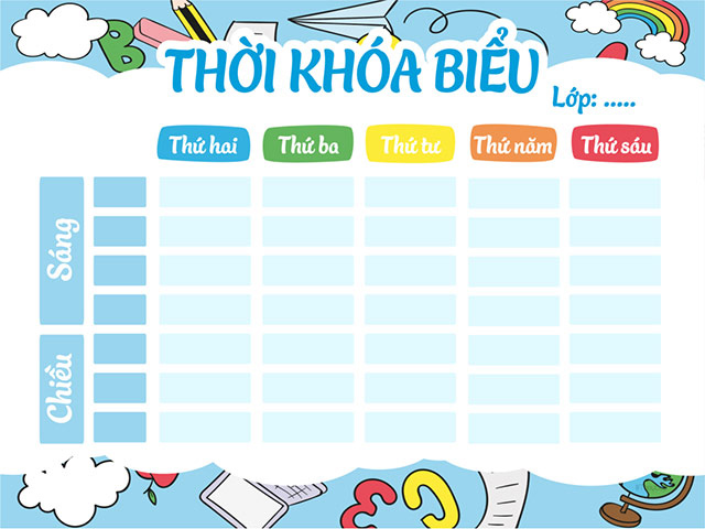 Các mẫu thời khóa biểu đẹp file Word, Excel - META.vn