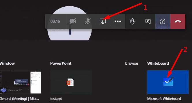 Cách sử dụng bảng trắng trong Microsoft Teams