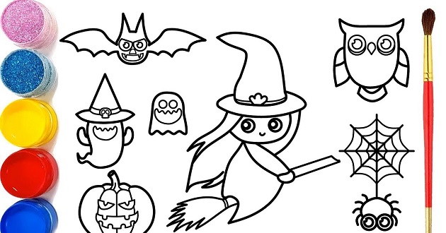 Tranh Tô Màu Halloween, Hình Halloween Tô Màu Cho Bé Đẹp Nhất