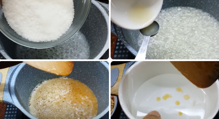 cách nấu kẹo lạc bằng đường trắng