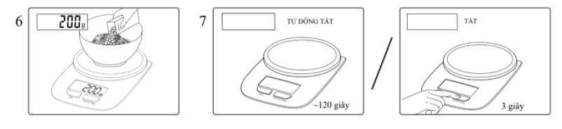 Cân có thể tự động tắt sau 2 phút không sử dụng