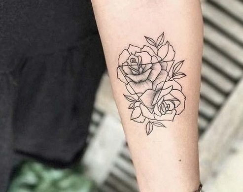 Hình xăm hoa hồng mini đơn giản mà đẹp ở chân tay lưng vai cổ sau gáy