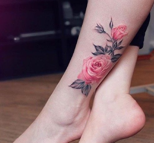 Hình xăm hoa hồng ở chân cho nữ  Tattoo Gà