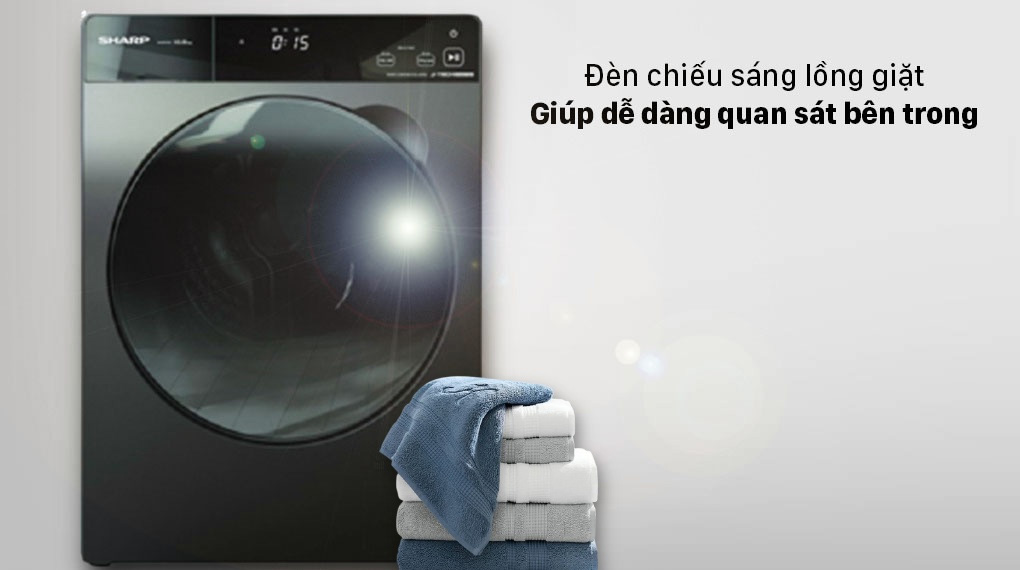 Đèn chiếu sáng lồng giặt trên máy giặt Sharp