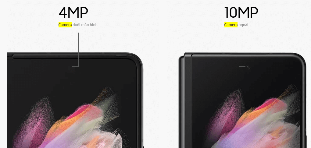 Hệ thống camera  trước của Samsung Galaxy Z Fold 3